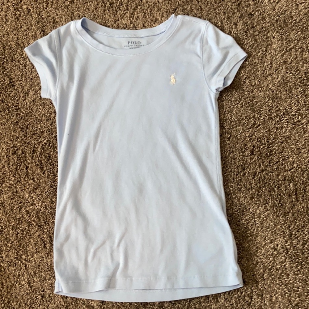 blue polo t-shirt